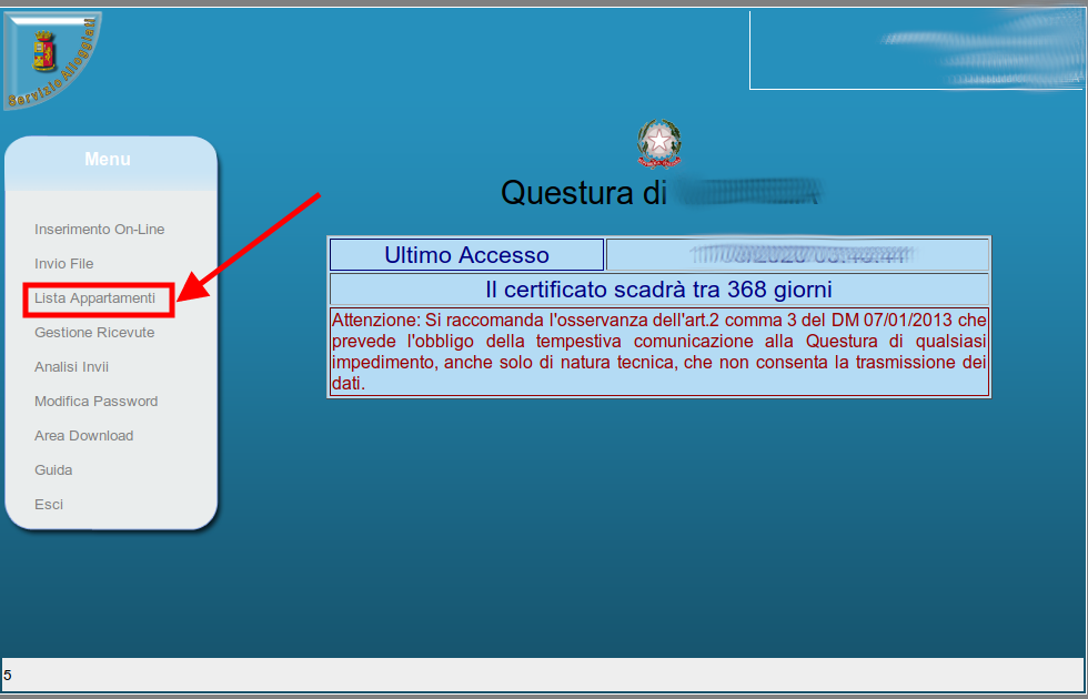 Verifica gestione appartamenti